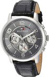  Shop Authentic Tommy Hilfiger Keagan Quartz Grey Dial Black Leather Strap Watch for Men - 1791289 - Luxxuri