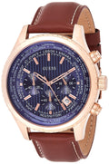  Shop Authentic Guess Persuit Chronograph Blue Dial Brown Leather Strap Watch for Men - W0500G1 - Luxxuri