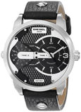  Shop Authentic Diesel Mini Daddy Black Silver Dial Black Leather Strap Watch For Men - DZ7307 - Luxxuri