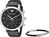  Shop Authentic Emporio Armani Dress Analog Black Dial Black Leather Strap Watch For Men - AR8029 - Luxxuri