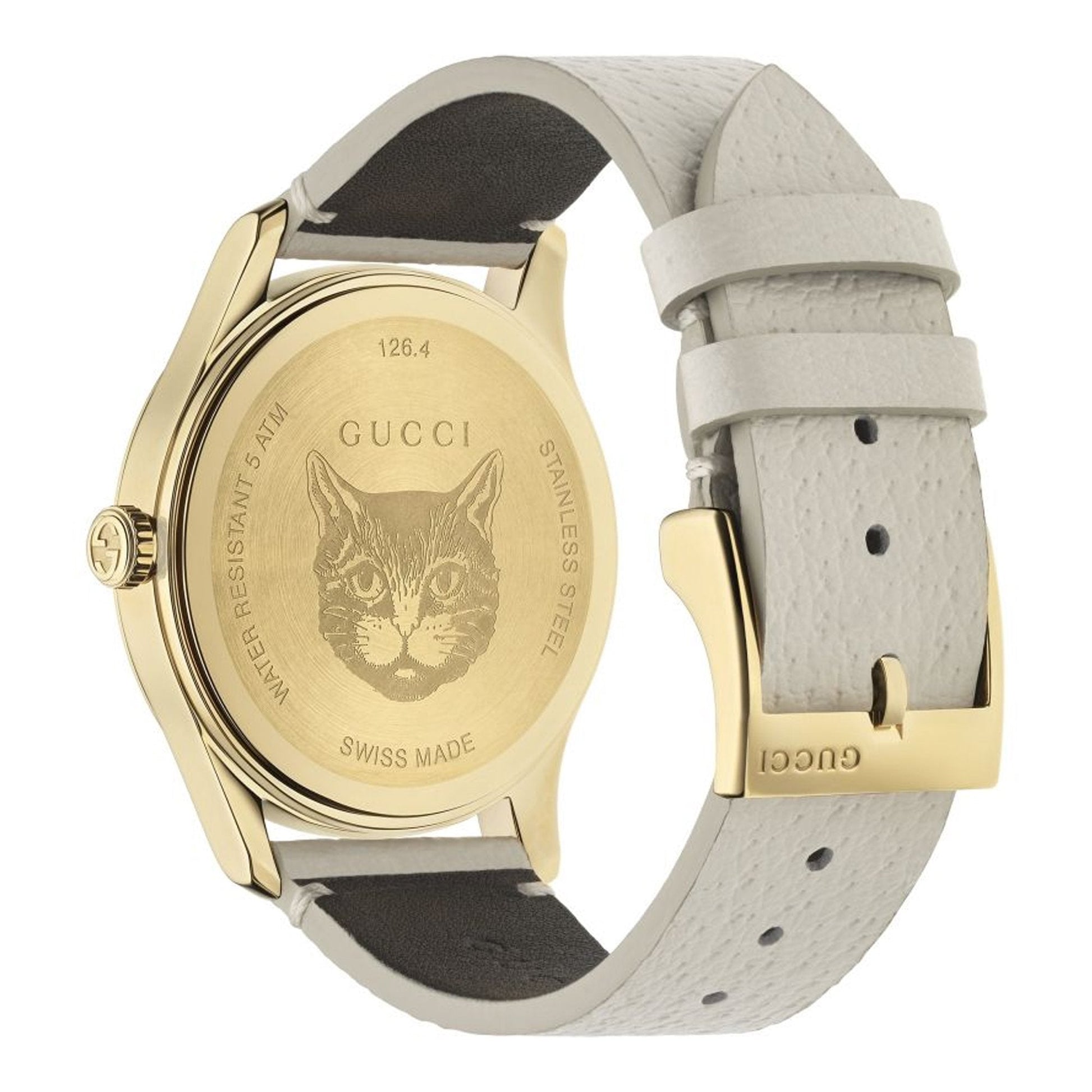  Shop Authentic Gucci G Timeless Butterfly White Dial White Leather Strap Watch For Women - YA1264062 - Luxxuri