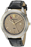  Shop Authentic Versace Univers Beige Dial Black Leather Strap Watch for Men - VEBK00218 - Luxxuri