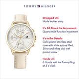  Shop Authentic Tommy Hilfiger Carly Silver Dial Cream Leather Strap Watch for Women - 1781790 - Luxxuri