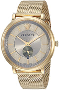  Shop Authentic Versace V Circle Quartz Gold Dial Gold Mesh Bracelet Watch For Men - VBQ070017 - Luxxuri