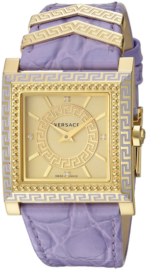  Shop Authentic Versace Day Glam Chronograph Gold Dial Purple Leather Strap Watch for Women - VQF040015 - Luxxuri