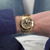  Shop Authentic Guess Continental Gold Dial Gold Steel Strap Watch For Men - GW0260G4 - Luxxuri