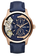  Shop Authentic Fossil Townsman Twist Skeleton Blue Dial Blue Leather Strap Watch for Men -  ME1138 - Luxxuri
