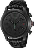  Shop Authentic Gucci G Timeless Quartz Chronograph Black Dial Black Leather Strap Watch For Men - YA126244 - Luxxuri