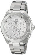  Shop Authentic Tag Heuer Aquaracer Caliber 16 Automatic Chronograph White Dial Silver Steel Strap Watch for Men - CAY2111.BA0927 - Luxxuri