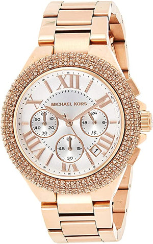  Shop Authentic Michael Kors Camille Chronograph White Dial Rose Gold Steel Strap Watch for Women - MK5636 - Luxxuri