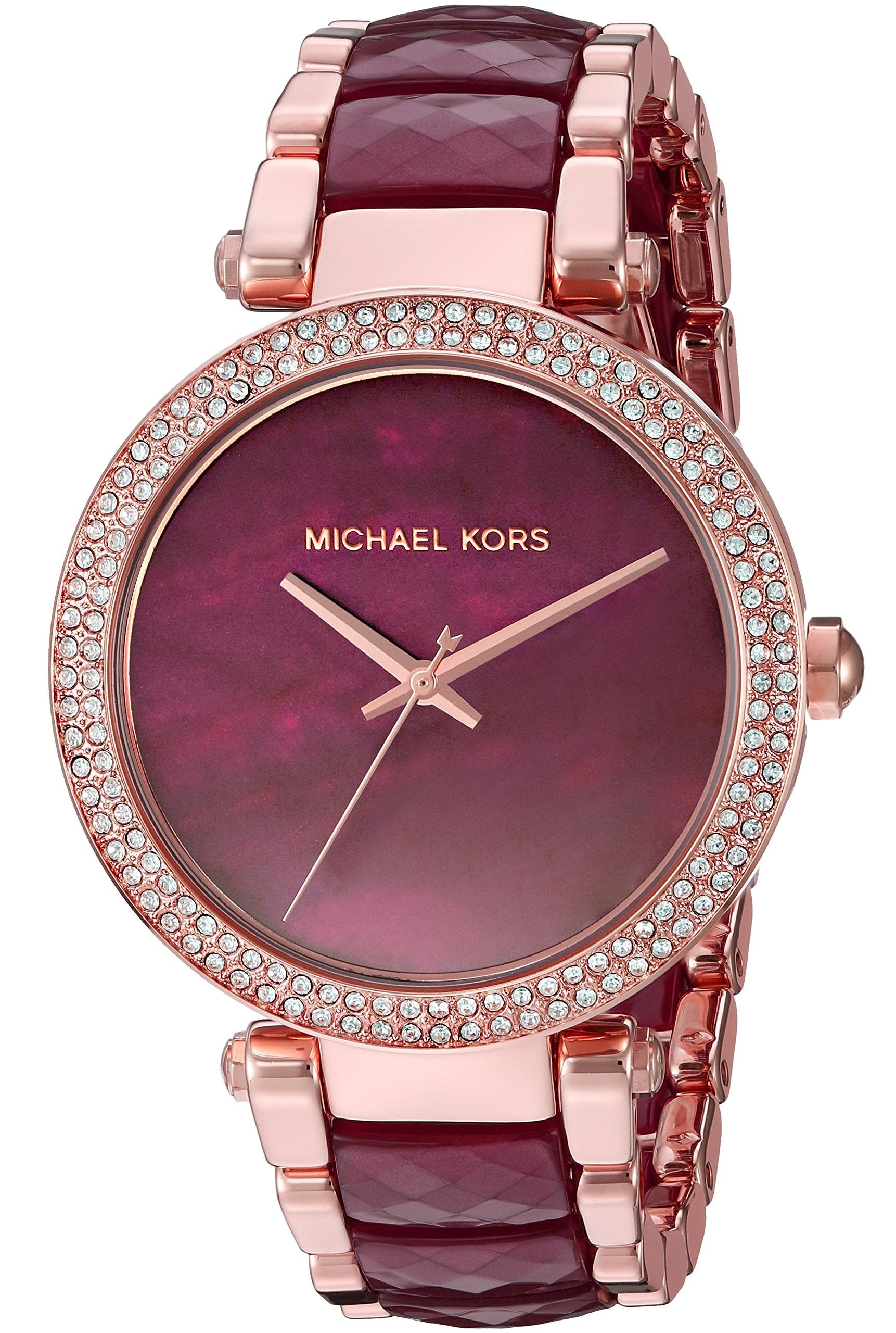  Shop Authentic Michael Kors Parker Maroon Dial Two Tone Steel Strap Watch for Women - MK6412 - Luxxuri