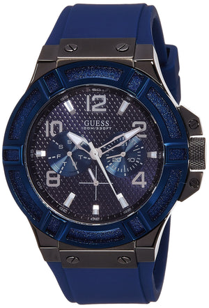  Shop Authentic Guess Rigor Analog Blue Dial Blue Rubber Strap Watch For Men - W0248G5 - Luxxuri