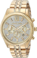  Shop Authentic Michael Kors Lexington Chronograph Gold Dial Gold Steel Strap Watch For Men - MK8579 - Luxxuri
