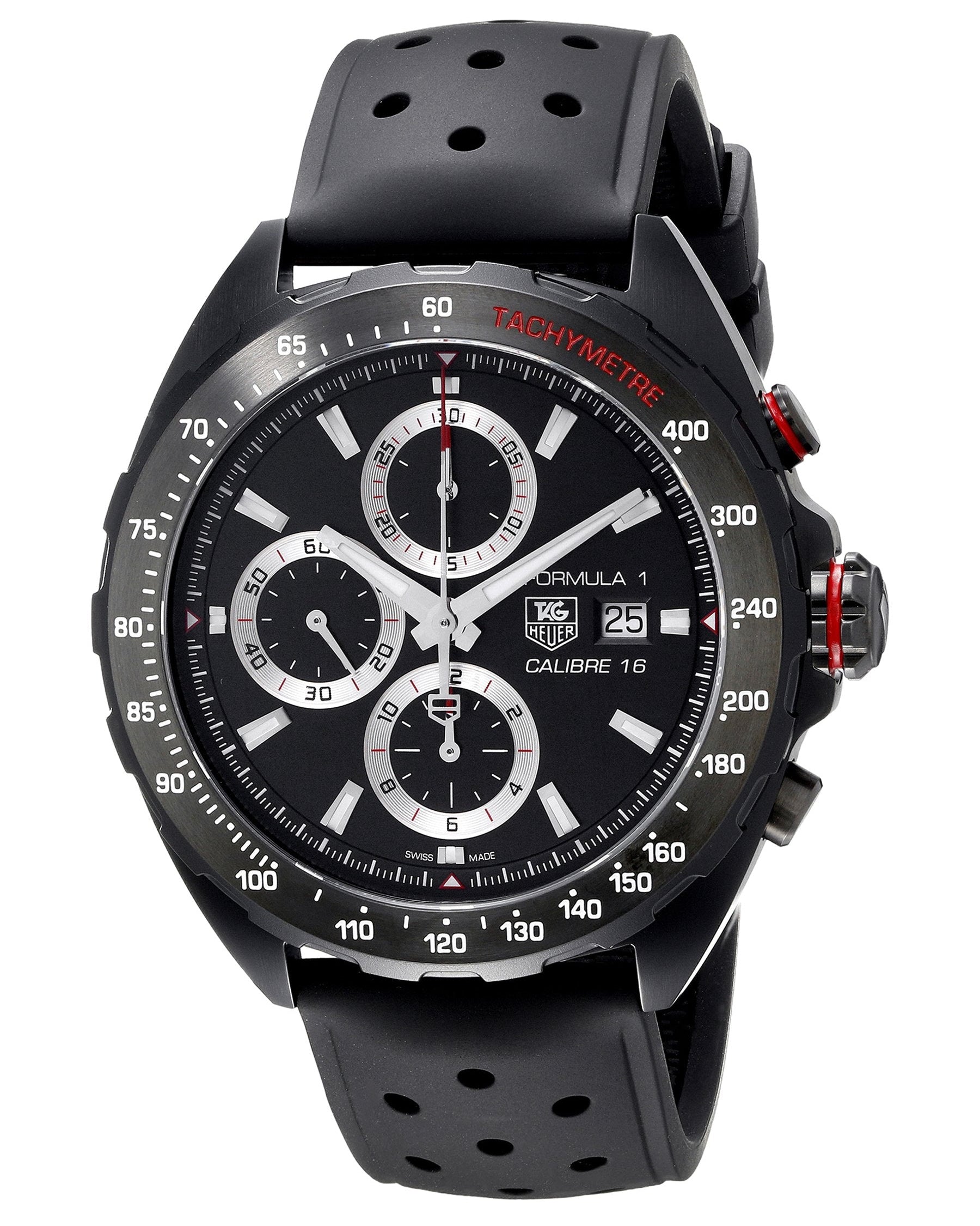  Shop Authentic Tag Heuer Formula 1 Automatic Chronograph Black Dial Black Leather Strap Watch for Men - CAZ2011.FT8024 - Luxxuri