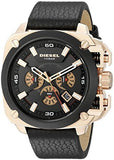  Shop Authentic Diesel BAMF Chronograph Black Dial Black Leather Strap Watch For Men - DZ7346 - Luxxuri