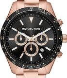  Shop Authentic Michael Kors Layton Chronograph Black Dial Rose Gold Steel Strap Watch For Men - MK8824 - Luxxuri