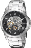  Shop Authentic Fossil Grant Skeleton Black Dial Silver Steel Strap Watch for Men - ME3055 - Luxxuri