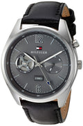  Shop Authentic Tommy Hilfiger Deacan Grey Dial Black Leather Strap Watch for Men - 1791548 - Luxxuri