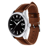  Shop Authentic Movado Heritage Calendoplan Black Dial Brown Leather Strap Watch for Men - 3650001 - Luxxuri