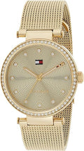  Shop Authentic Tommy Hilfiger Lynn Quartz Gold Dial Gold Mesh Bracelet Watch For Women - 1781864 - Luxxuri
