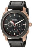 Shop Authentic Fossil Machine Chronograph Black Dial Black Leather Strap Watch for Men - FS5120 - Luxxuri