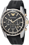  Shop Authentic Emporio Armani Sigma Chronograph lack Dial Black Rubber Strap Watch For Men - AR80003 - Luxxuri