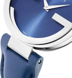  Shop Authentic Gucci Interlocking G Blue Dial Blue Leather Strap Watch For Women - YA133322 - Luxxuri