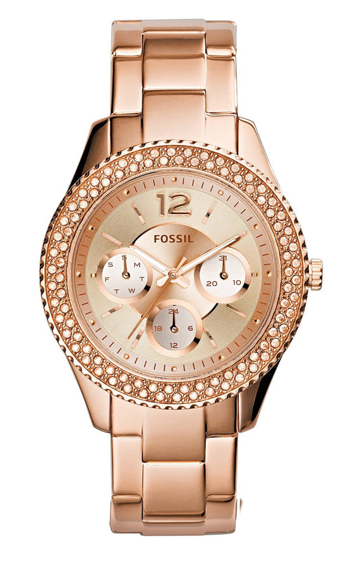  Shop Authentic Fossil Stella Rose Gold Dial Rose Gold Steel Strap Watch for Women - ES3590 - Luxxuri