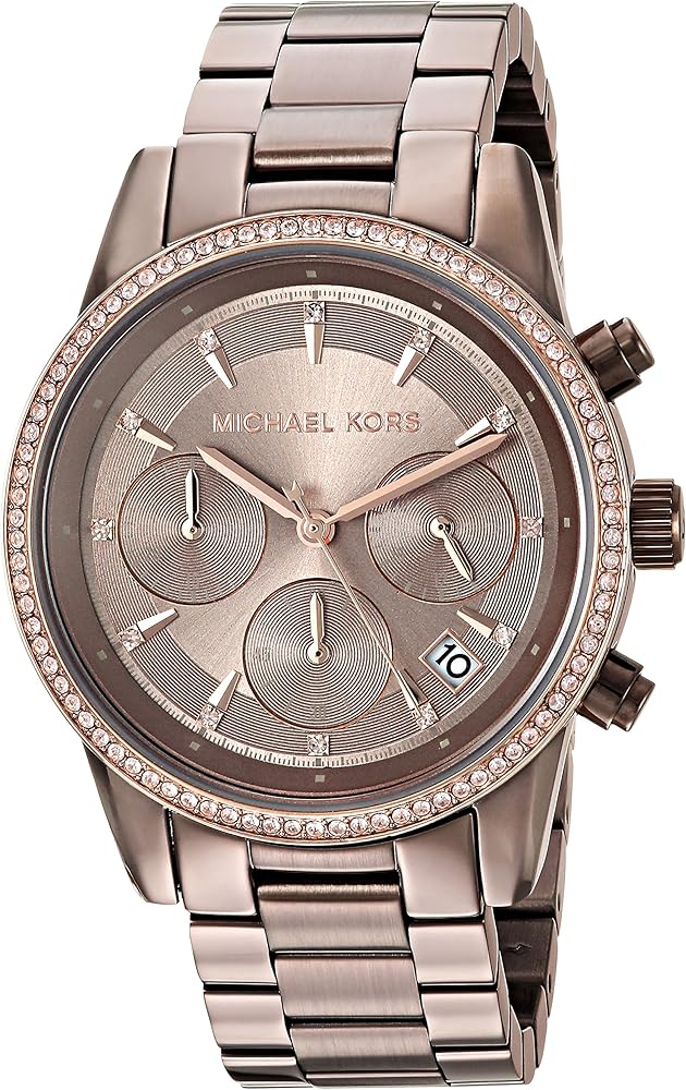  Shop Authentic Michael Kors Ritz Chronograph Brown Dial Brown Steel Strap Watch For Women - MK6529 - Luxxuri