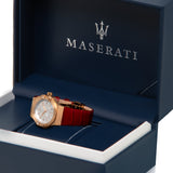  Shop Authentic Maserati Potenza Silver Dial Red Leather Strap Watch For Women - R8851108501 - Luxxuri