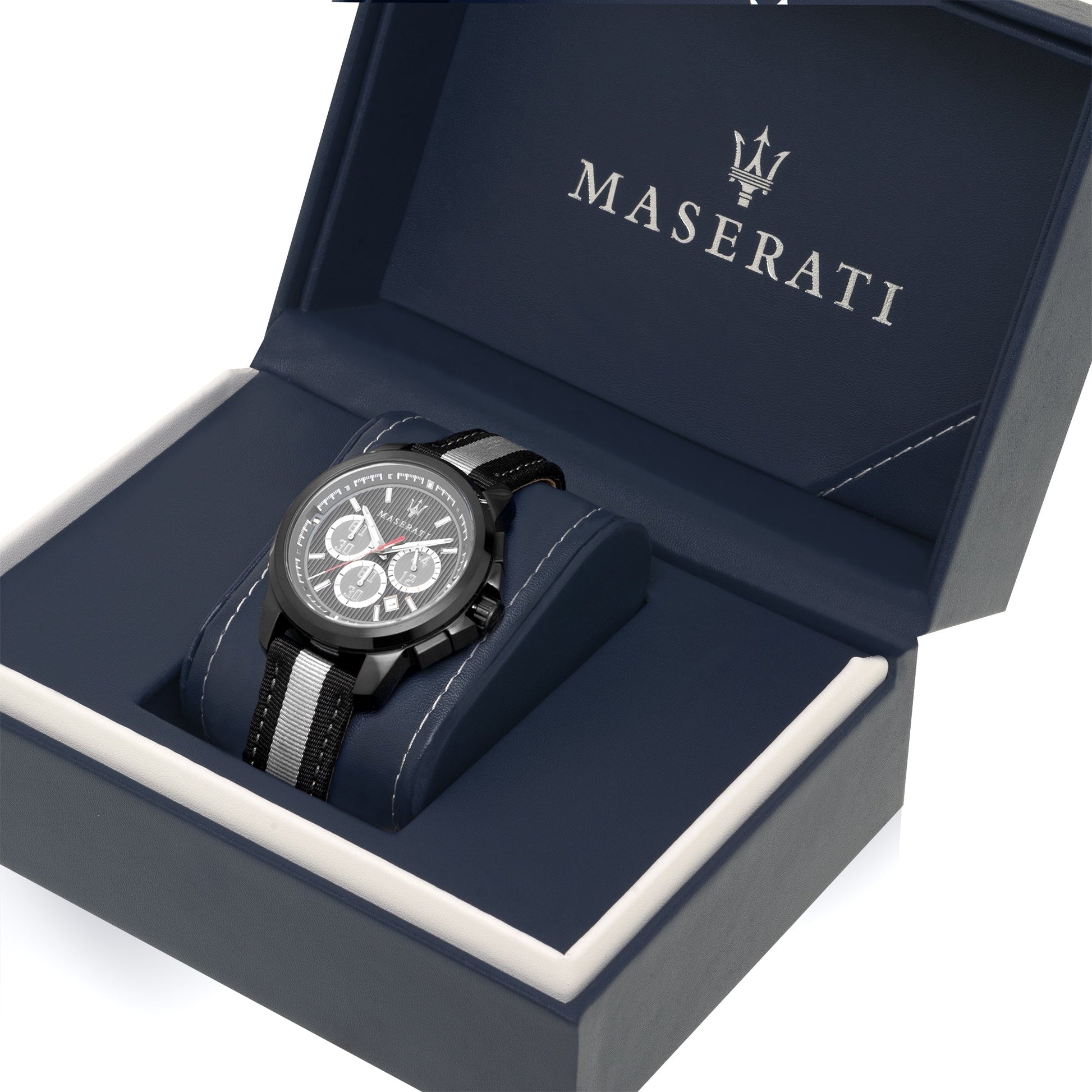  Shop Authentic Maserati Royale 44mm Black Dial Stainless Steel Fiber Strap Watch For Men - R8871637002 - Luxxuri
