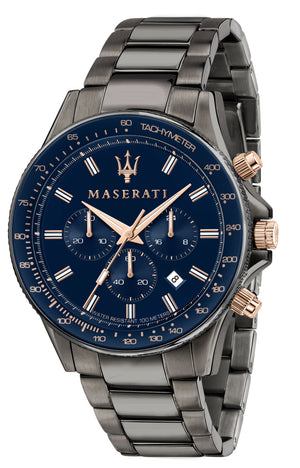  Shop Authentic Maserati SFIDA Chronograph Blue Dial Grey Steel Strap Watch For Men - R8873640001 - Luxxuri