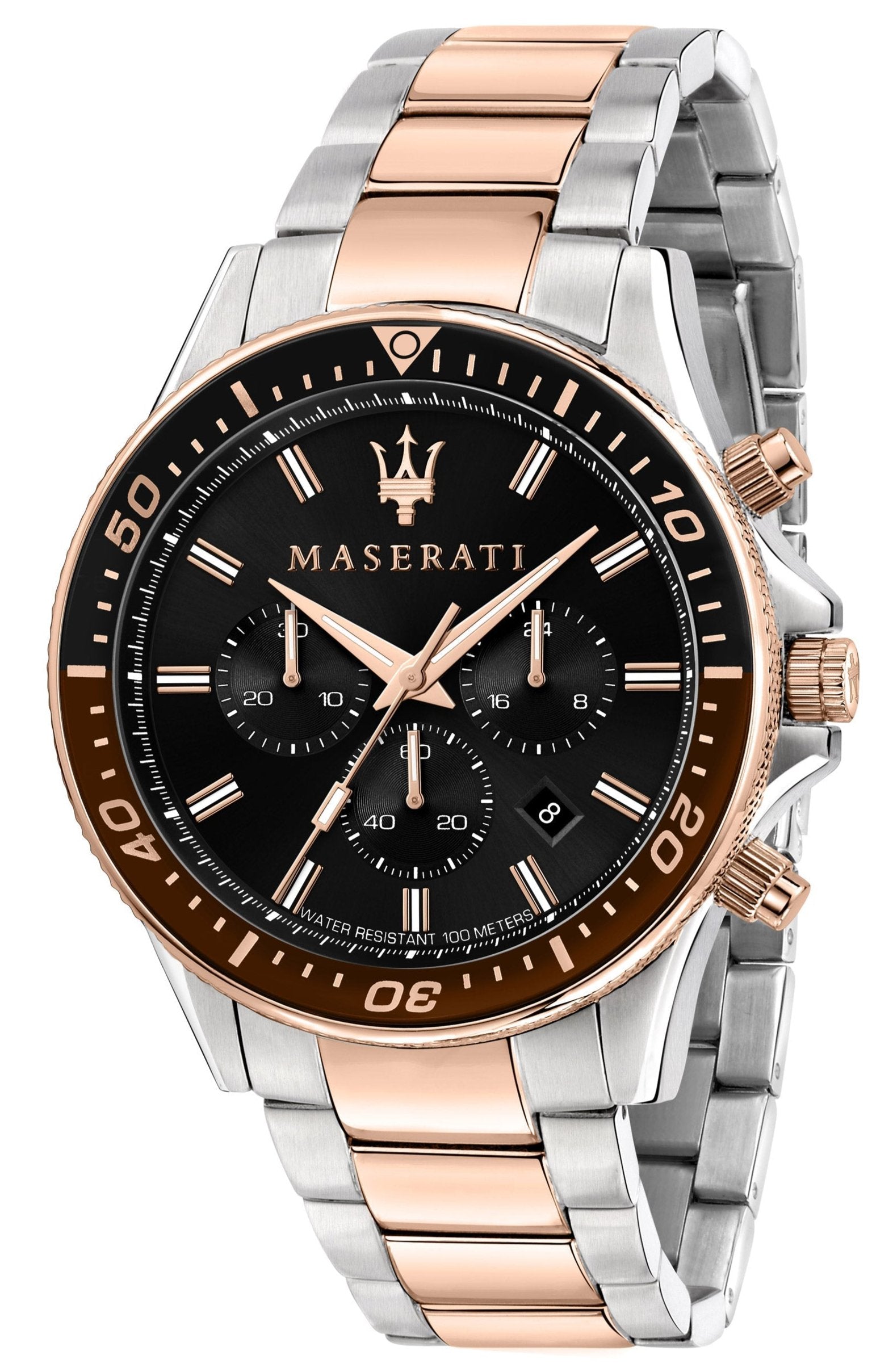  Shop Authentic Maserati SFIDA Chronograph Black Dial Two Tone Steel Strap Watch For Men - R8873640009 - Luxxuri