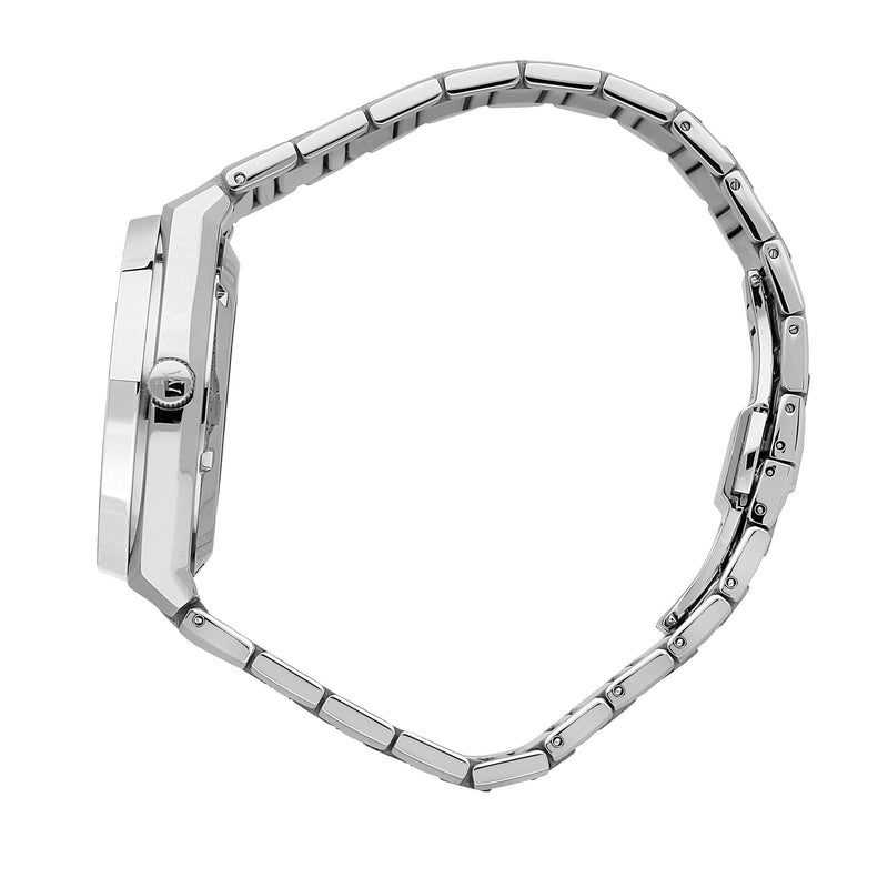 Maserati Stile Skeleton Automatic Black Dial Silver Steel Strap Watch For Men - R8823142002