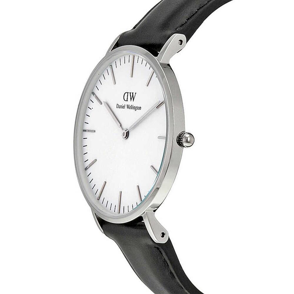  Shop Authentic Daniel Wellington Classic Sheffield White Dial Black Leather Strap Watch For Women - DW00100053 - Luxxuri