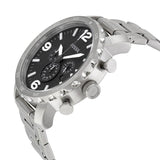  Shop Authentic Fossil Nate Chronograph Black Dial Silver Steel Strap Watch for Men - JR1353 - Luxxuri