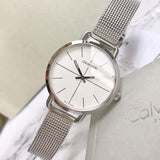  Shop Authentic Calvin Klein Even White Dial Silver Mesh Bracelet Watch for Women - K7B23126 - Luxxuri