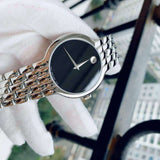  Shop Authentic Movado Classic Quartz Black Dial Silver Steel Strap Watch for Men - 0606337 - Luxxuri