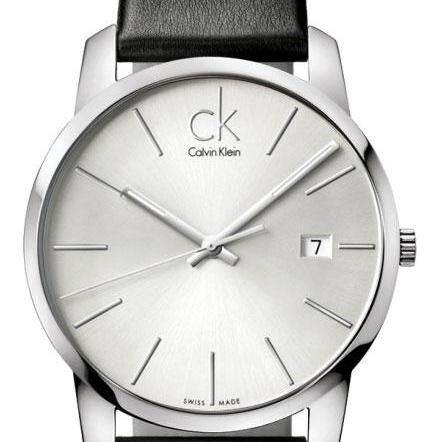  Shop Authentic Calvin Klein City Date Silver Dial Black Leather Strap Watch for Men - K2G2G1C6 - Luxxuri