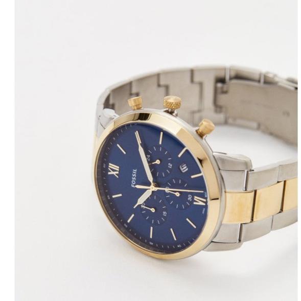  Shop Authentic Fossil Neutra Chronograph Blue Dial Two Tone Steel Strap Watch for Men - FS5706 - Luxxuri