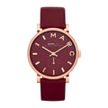Marc Jacobs Baker Maroon Dial Maroon Leather Strap Watch for Women - MBM1267