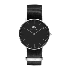  Shop Authentic Daniel Wellington Classic Cornwall Black Dial Black Nylon Strap Watch For Women - DW00100149 - Luxxuri
