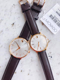  Shop Authentic Movado Ultra Slim Silver Dial Brown Leather Strap Watch For Women - 0607093 - Luxxuri