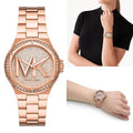  Shop Authentic Michael Kors Lennox Three Hand Rose Gold Dial Rose Gold Steel Strap Watch For Women - MK7230 - Luxxuri