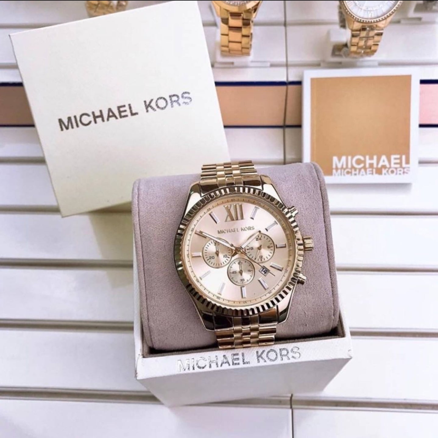  Shop Authentic Michael Kors Lexington Gold Dial Gold Steel Strap Watch for Men - MK8281 - Luxxuri