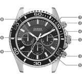  Shop Authentic Guess Chaser Chronograph Black Dial Silver Steel Strap Watch for Men - W0170G1 - Luxxuri
