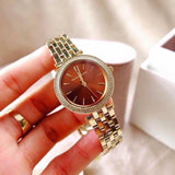  Shop Authentic Michael Kors Darci Amber Dial Gold Steel Strap Watch for Women - MK3408 - Luxxuri
