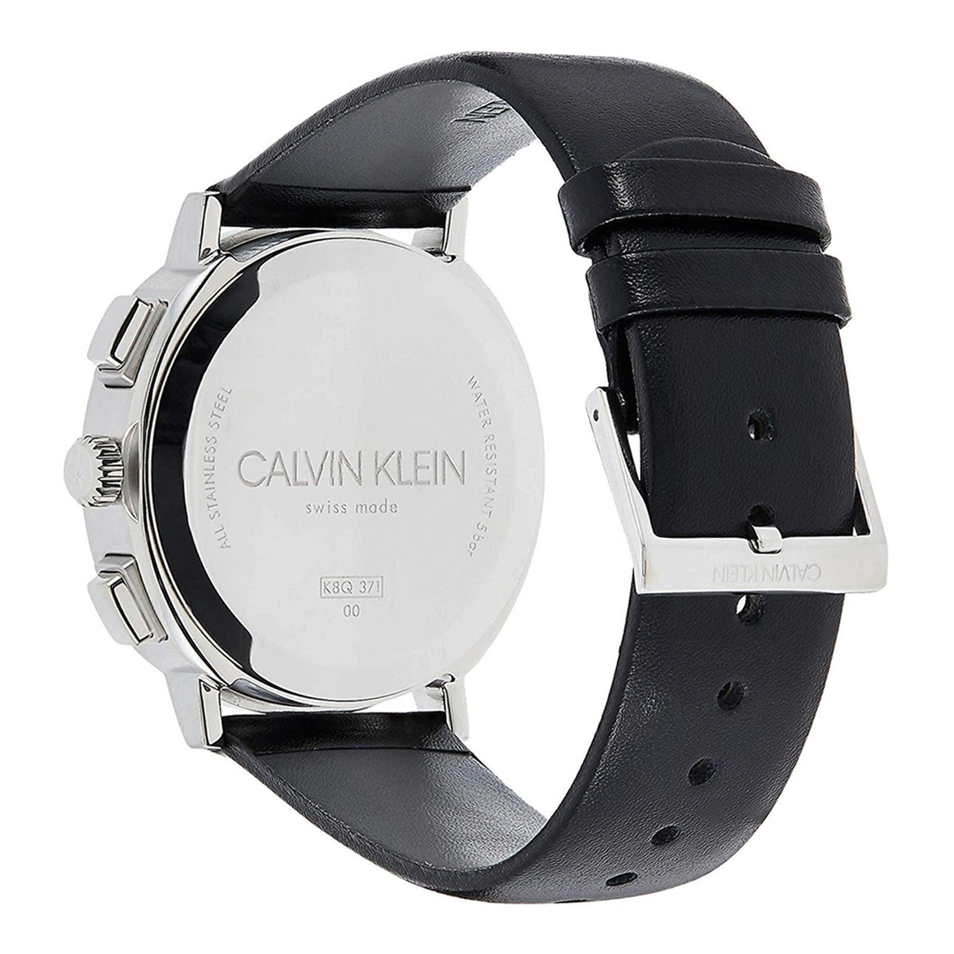  Shop Authentic Calvin Klein Posh Black Dial Black Leather Strap Watch for Men - K8Q371C1 - Luxxuri