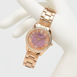  Shop Authentic Guess Glitter Diamonds Pink Dial Rose Gold Steel Strap Watch for Women - GW0405L3 - Luxxuri