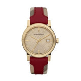  Shop Authentic Burberry The City Gold Dial Orange Leather Strap Watch for Women - BU9017 - Luxxuri